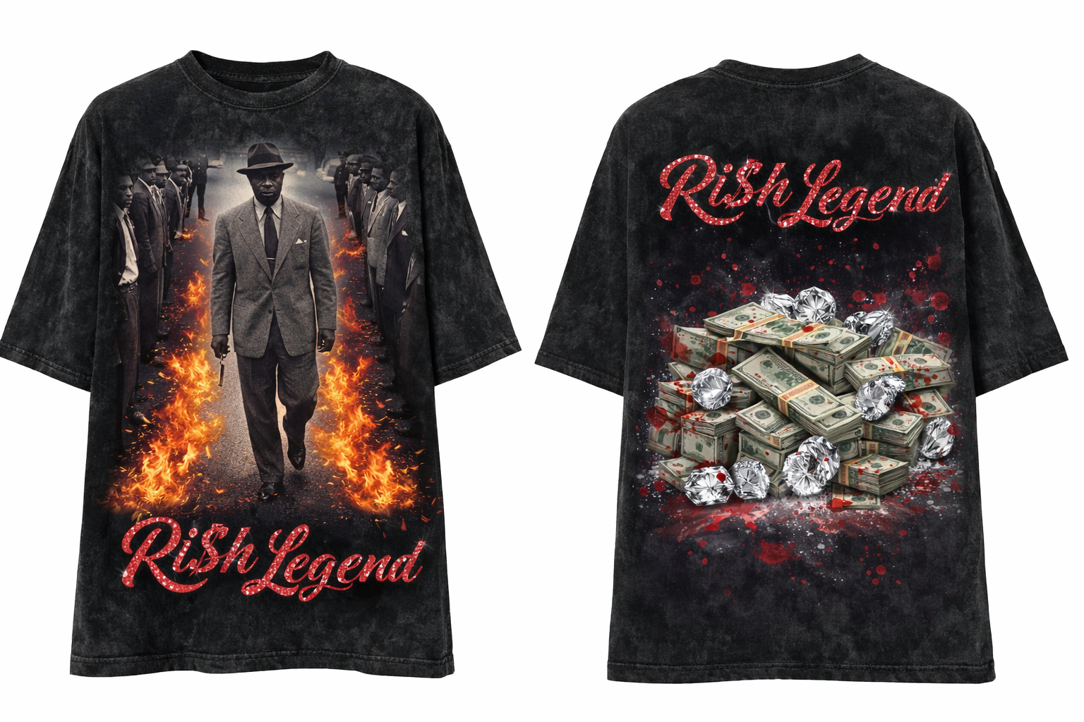 RI$H LEGEND MR JOHNSON ACID WAS BOX TEE